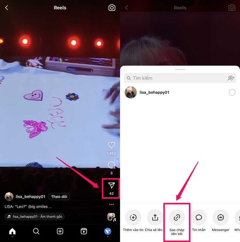 Cách lấy link video Instagram trên điện thoại