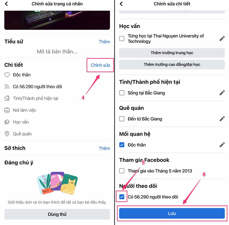 Cách hiển thị người theo dõi trên Facebook