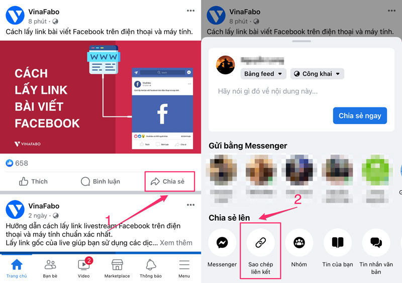 Cách lấy link rút gọn bài viết Facebook