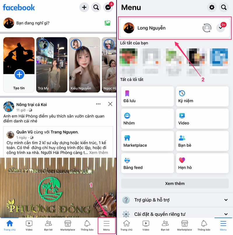 Lấy link Facebook cá nhân của mình