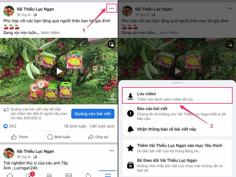 Cách lấy link video Facebook trên điện thoại