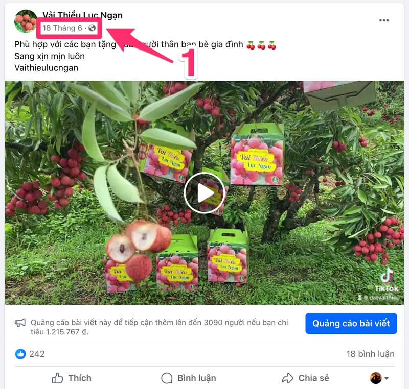 Lấy link video Facebook trên máy tính