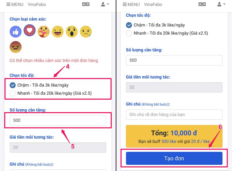 Hướng dẫn buff tim Facebook