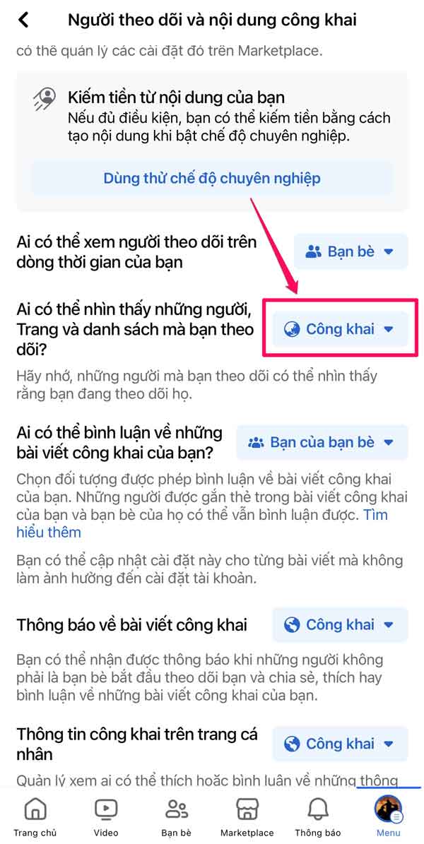 Cách ẩn người mình đang theo dõi trên Facebook bằng điện thoại - bước 5