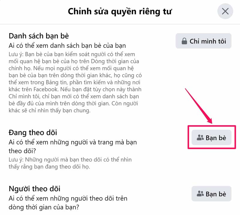 Cách ẩn người mình đang theo dõi trên Facebook bằng máy tính - bước 7