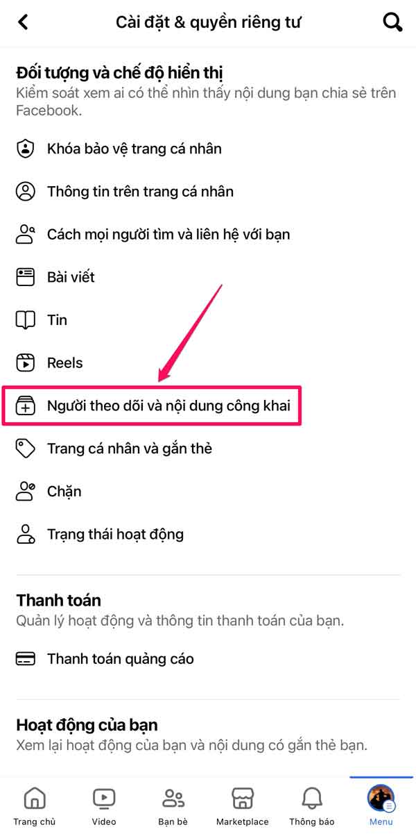 Cách ẩn người theo dõi mình trên Facebook bằng điện thoại - bước 5