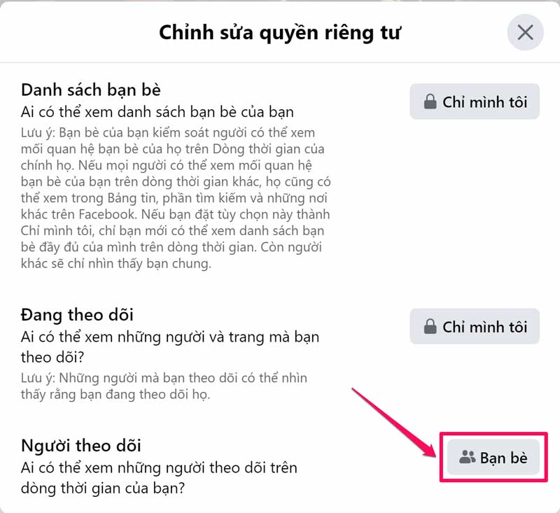 Cách ẩn người theo dõi mình trên Facebook bằng máy tính - bước 7