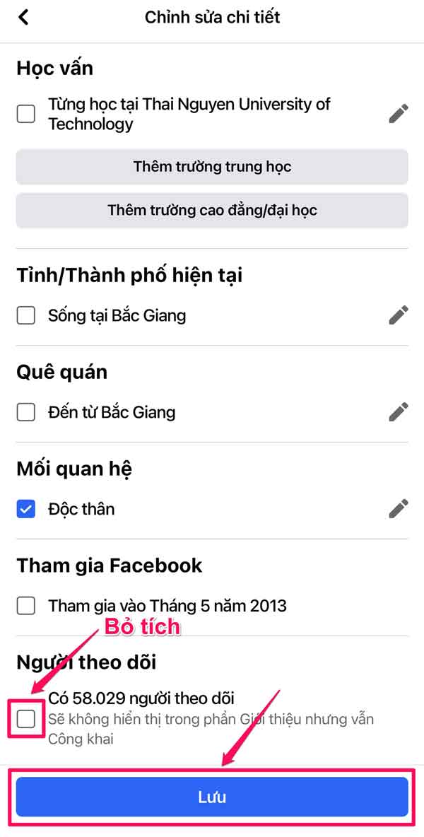 Cách ẩn người theo dõi trên Facebook bằng điện thoại - bước 6