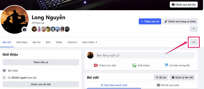 Cách bật chế độ chuyên nghiệp Facebook trên máy tính - Bước 2