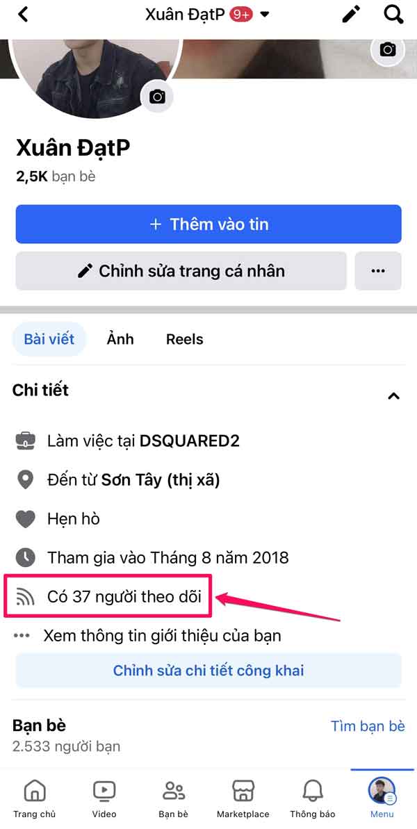 Cách xem ai đang theo dõi mình trên Facebook bằng điện thoại - bước 4