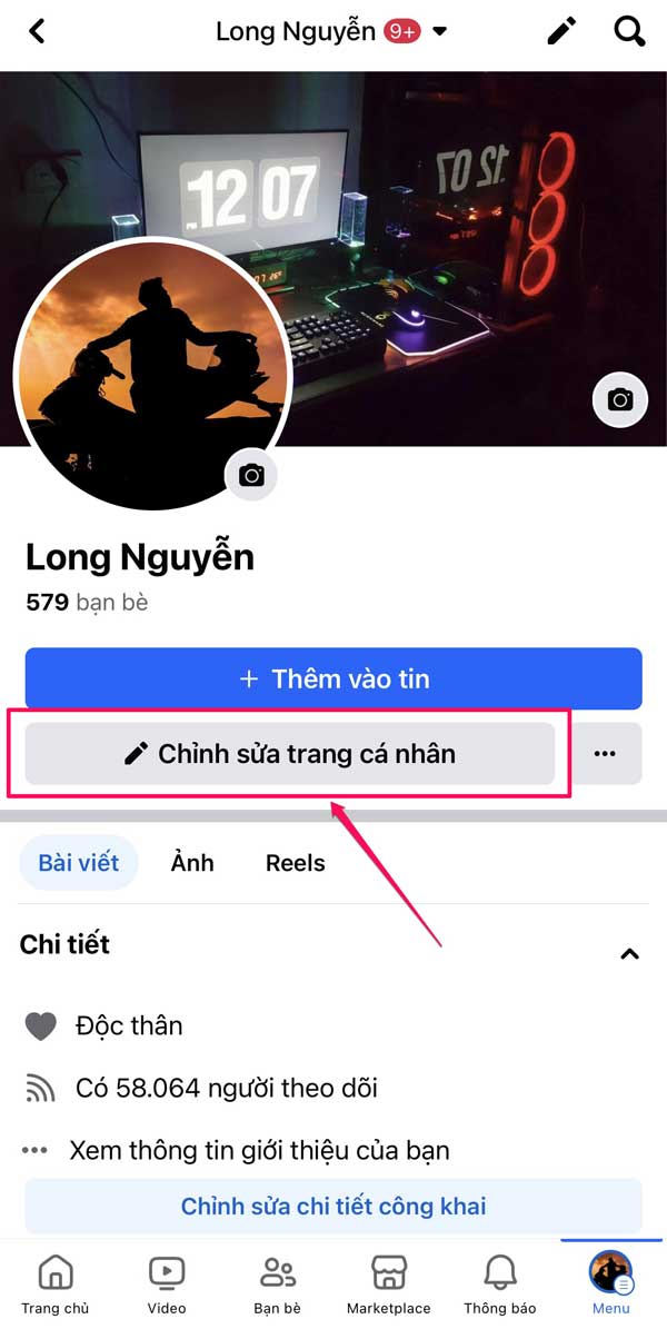 Chỉnh sửa trang cá nhân Facebook